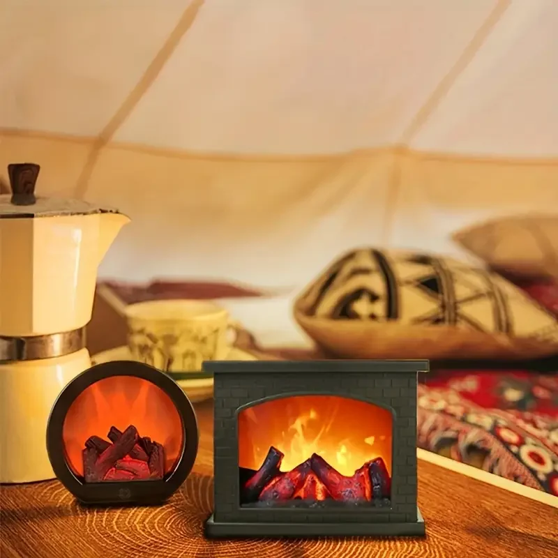 LED لهب فانوس محاكاة مصباح الموقد USB بطارية تعمل بالطاقة لتزيين فناء غرفة النوم وغرفة المعيشة على الطاولة