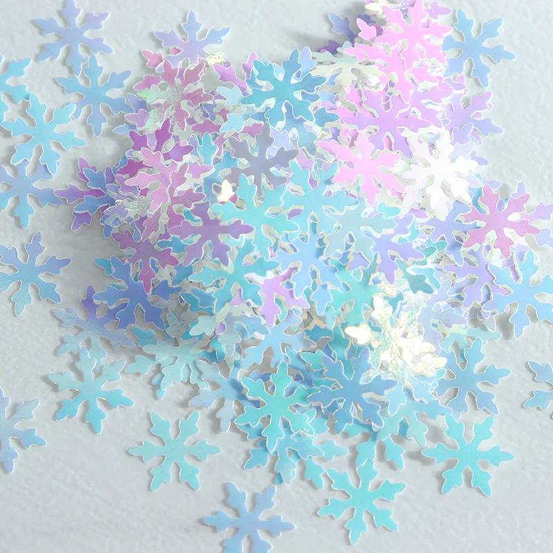 Piezas de copos de nieve de 6 rejillas, decoración artística de uñas con lentejuelas, abalorio de manicura de copos de nieve de Navidad Kawaii, figuras de puntas de uñas DIY, regalos de navidad