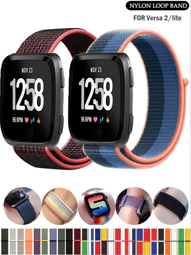 Nylons ch laufen riemen für Fitbit Versa 2 Smartwatch Ersatz Armband Zubehör Handgelenk Sport Correa Fitbit Versa2/umgekehrt/Lite Band