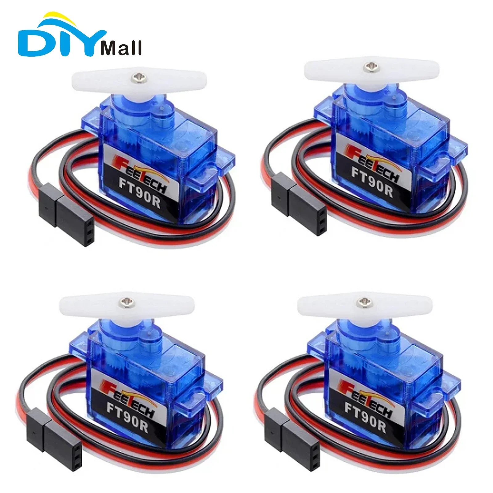4pcs Feetech FT90R Programmable Micro Servo 360° Continuous Rotation for Smart Car Robot