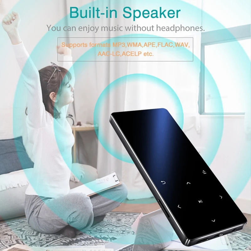 MP3 Bluetooth Music Player With Touch Key Hifi Video Recorder/Browser/E-Book Sport For Walkman Built-In Speaker