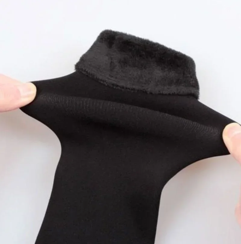 New Winter Warm Thick Socks for Women Thermal Wool Cashmere Floor Sleeping Sock Solid Black Skin Seamless Snow Soft Velvet Socks