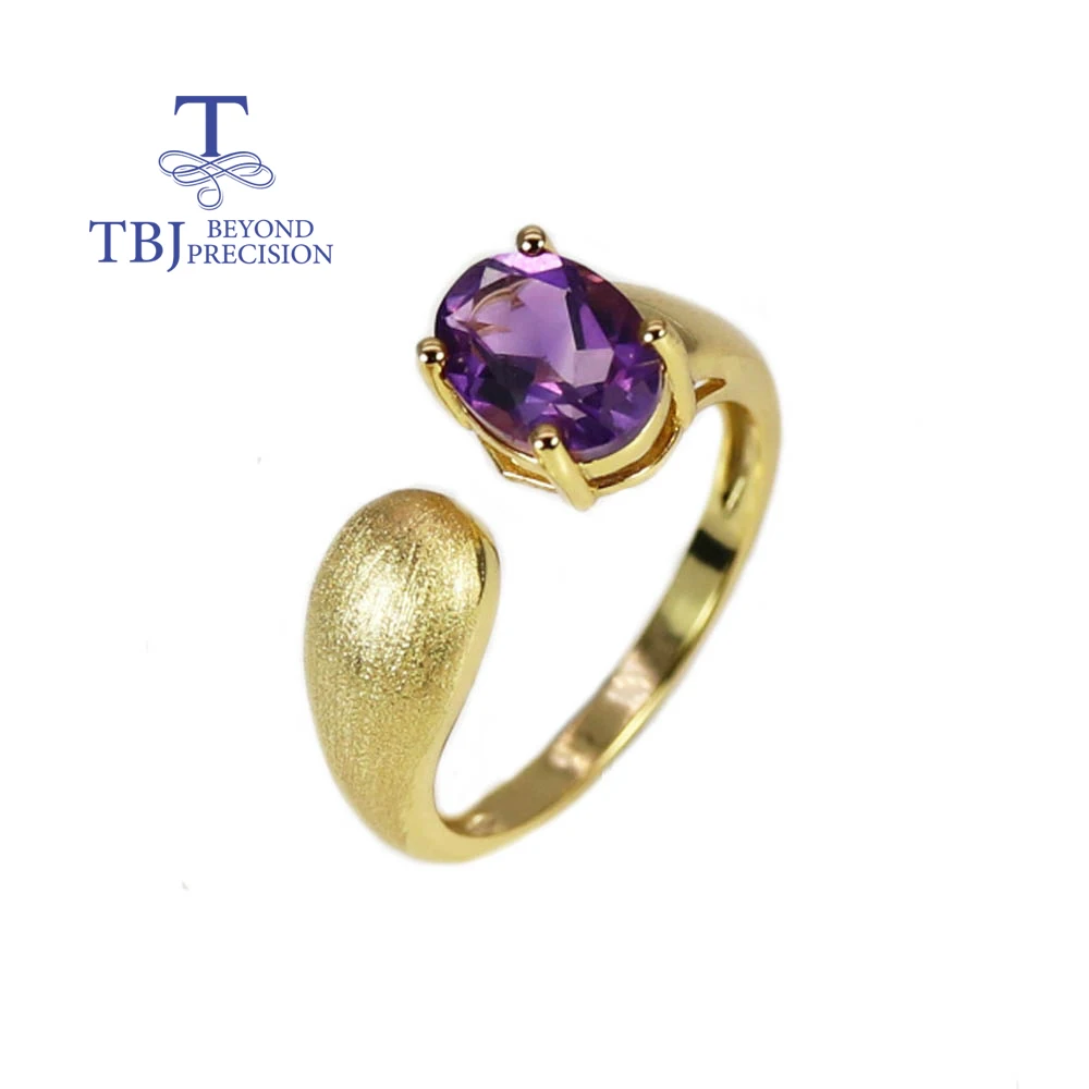 Ametista naturale africana ovale 6 * 8mm Orecchini ad anello Set di gioielli in argento sterling 925 gioielleria raffinata da donna