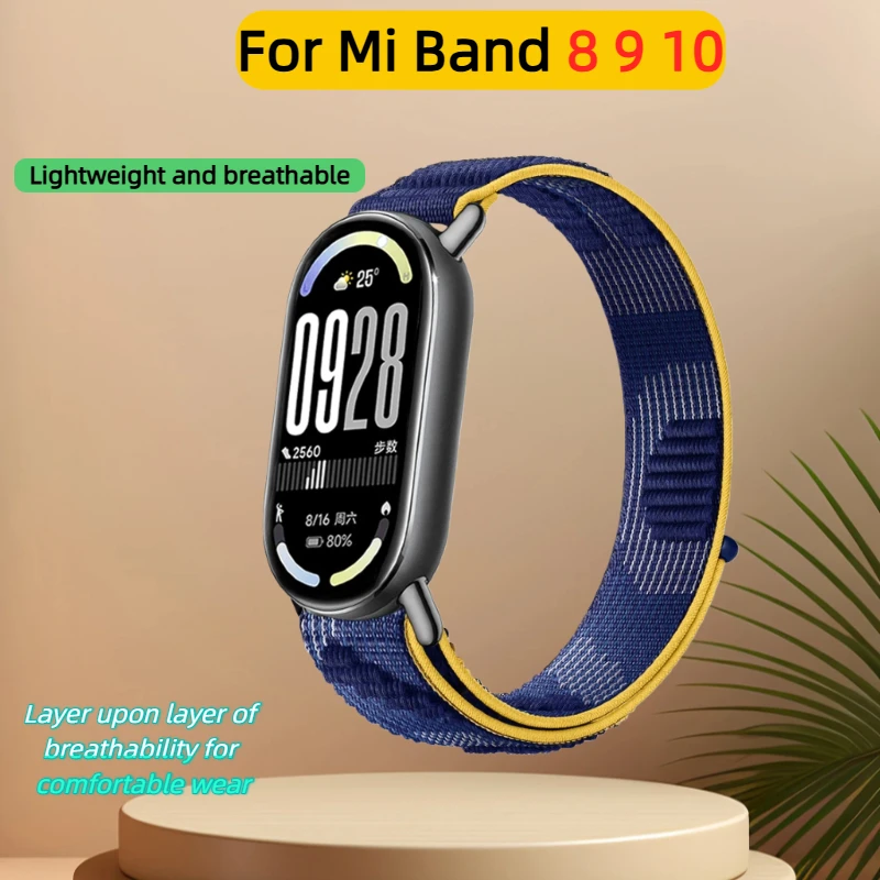 New Nylon Strap for Xiaomi Mi Band 10 9 8 Reathable Wristband Smartwatch Bracelet for Xiaomi Mi Band 9 10 Miband8 Strap