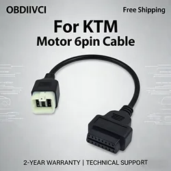 OBDIICAT For KTM 6pin Motorcycles Cable to OBD 16 pin adapter cable for ECU software to Motorcycle motorbikes 6pin cable