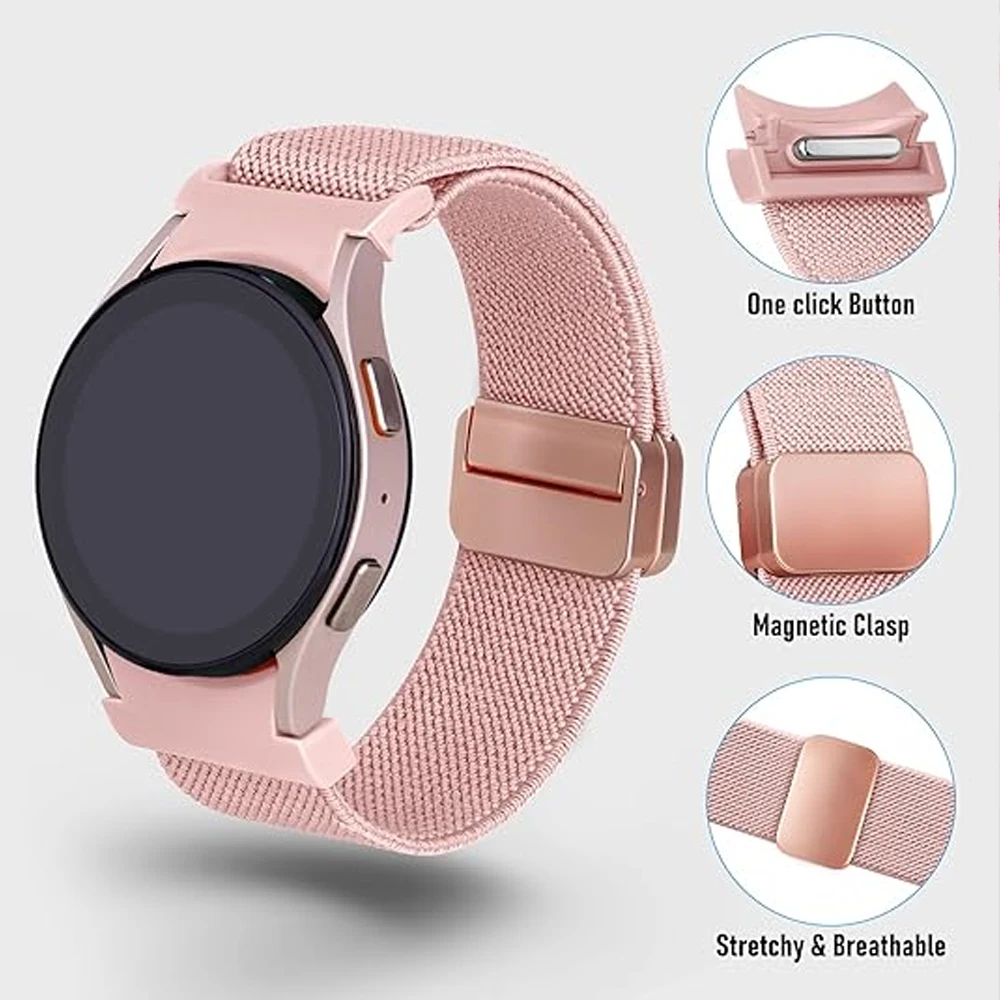 Magnetic Band For Samsung Galaxy Watch 6 classic/4/5 Pro 47mm 43mm 44mm 40mm No Gaps Nylon correa bracelet Galaxy watch 6 Strap