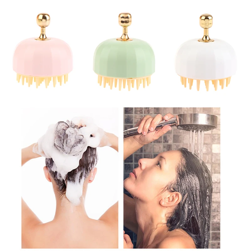 Silicone Shampoo Scalp Hair Massager Head Body Scalp Massage Brush Comb Hair Washing Comb Shower Brush Bath Spa Massage Brush