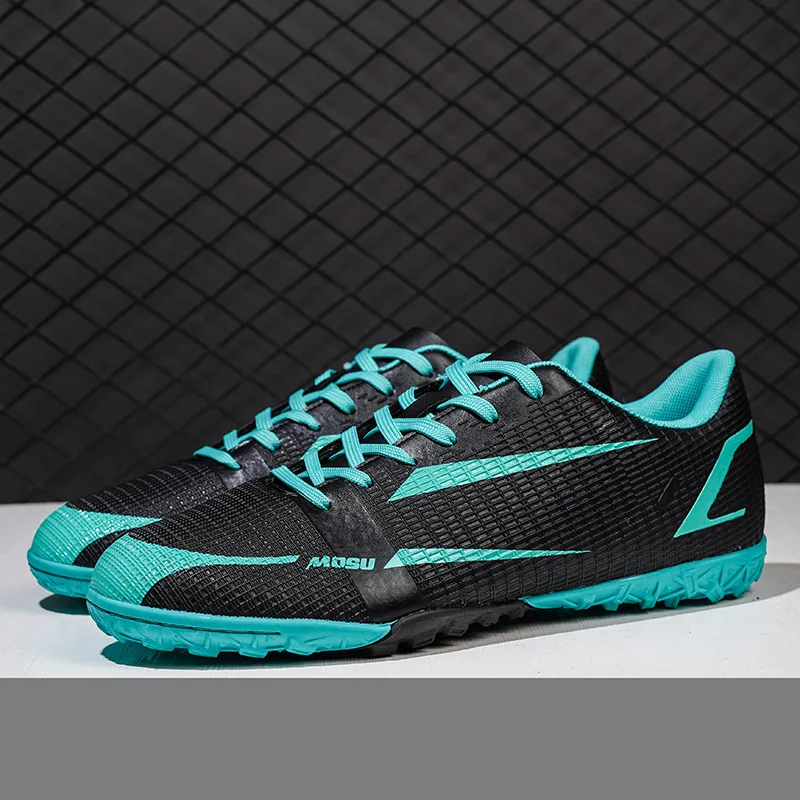 Basic versatile football sneakers light absorption breathable mesh unisex youth indoor soccer daily competition training shoes