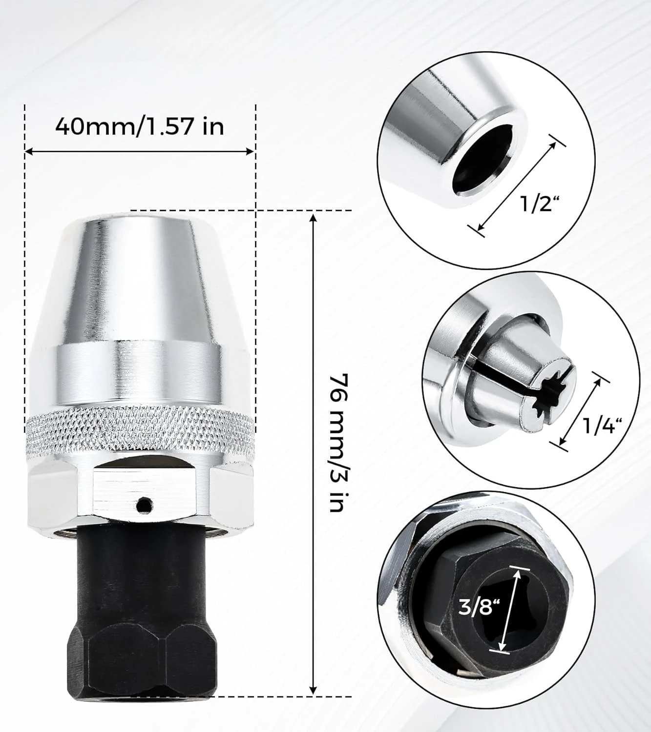 Herramienta extractora de pernos y pernos dañados, empuñaduras y elimina pernos de 1/4 a 1/2 pulgada para pernos apretados rotos/danificados/pintados/oxidados