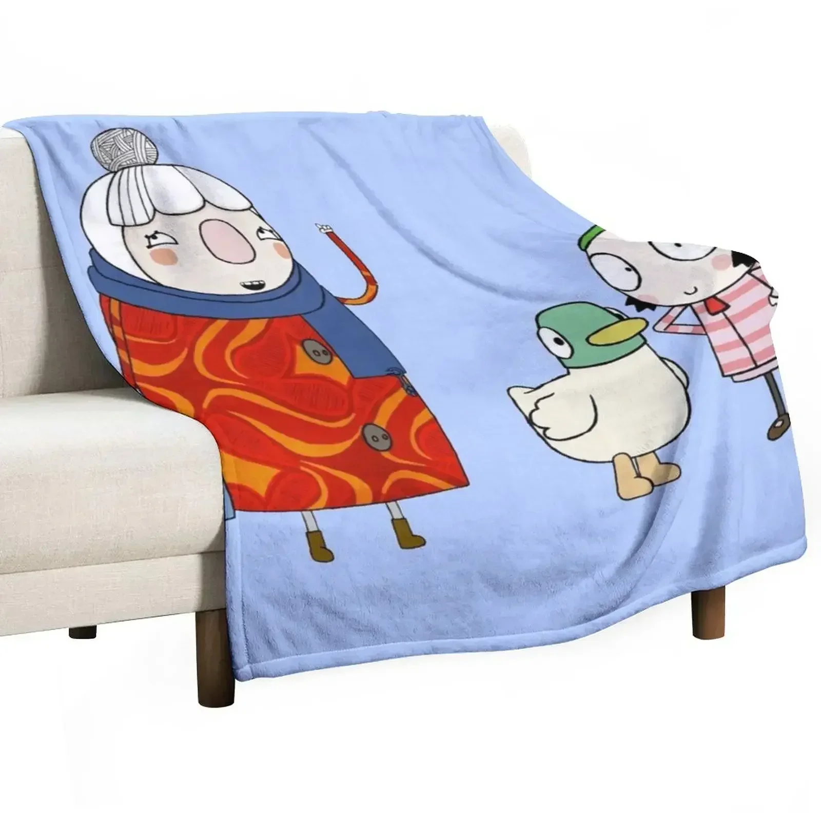 Scarf lady Sarah and duck Throw Blanket Blankets For Bed Extra Large Throw funny gift Blankets