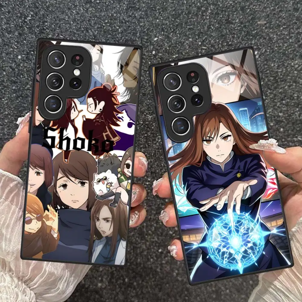 

Чехол для телефона Jujutsu Kaisen Shoko Leiri для Samsung Galaxy A56 55 54 53 52 51 36 35 34 23 16 15 5G, стеклянный цветной чехол для мобильных телефонов