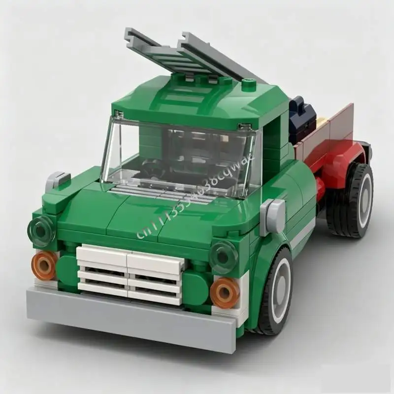 225 Parts Vintage Utility Pickup Truck MOC Model Building Blocks DIY Assembly Educational Toy Birthday Collection Display Gifts