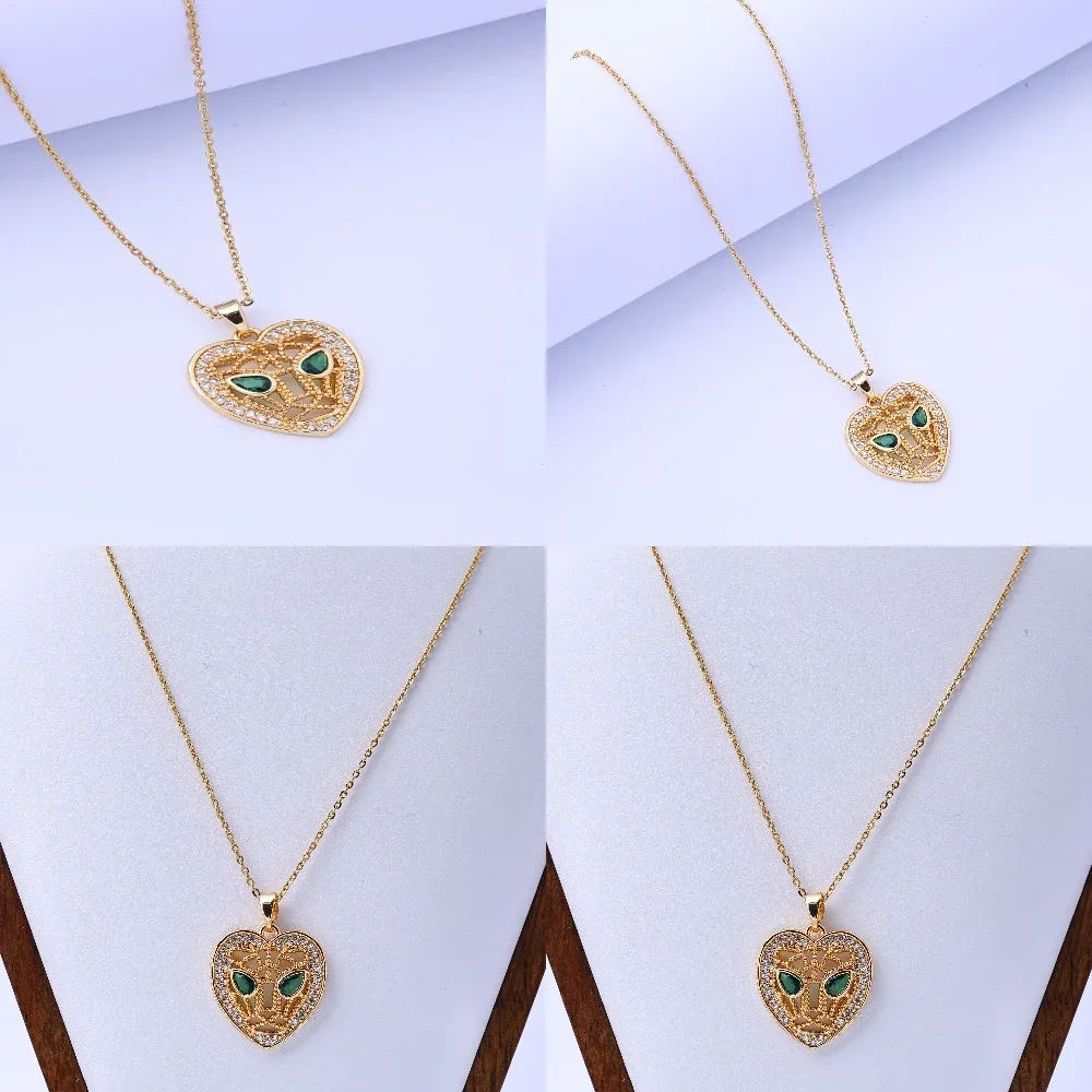 

Cross-border exclusive for Amazon's popular copper-inlaid zircon non-fading titanium steel chain jewelry hollow forest animal pe