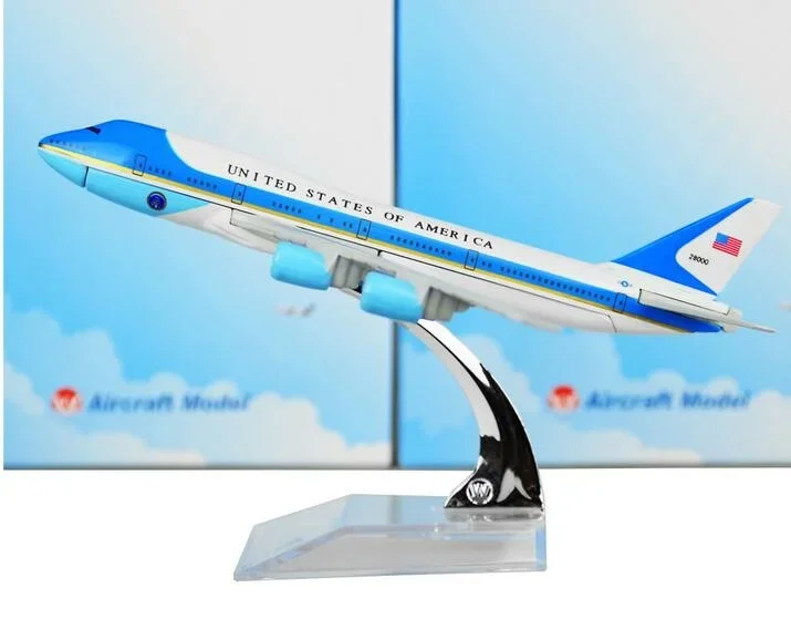 

United States Air force one B747-200 Airlines plane model 16cm Men's Toy Birthday Christmas gift Metal