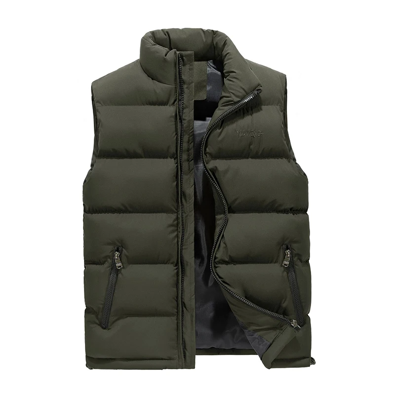 Casual Mens Vest Sleeveless Jacket Winter Coat Warm Cotton-Padded Vest Windproof Warm Thicken Waistcoat Outdoor Climbing Outwear