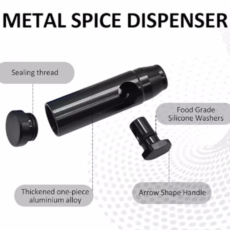 3 قطع من شاكر الفلفل الصغير المعدني الفاخر، موزع توابل SnufBullet، محلي لتخزين السفر