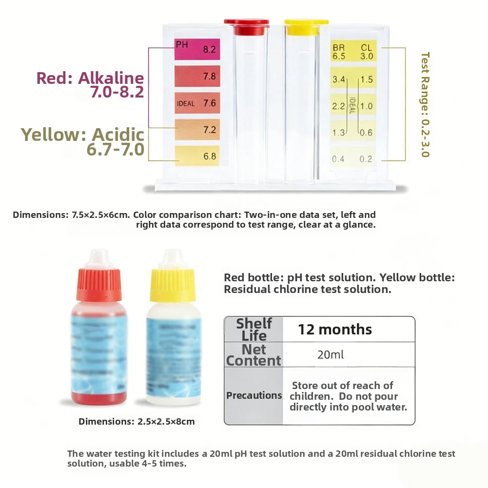 For Summer Swimming Season Pool Water Test Kit Fast Accurate Results Moisture for proof Container Easy To Use Strips