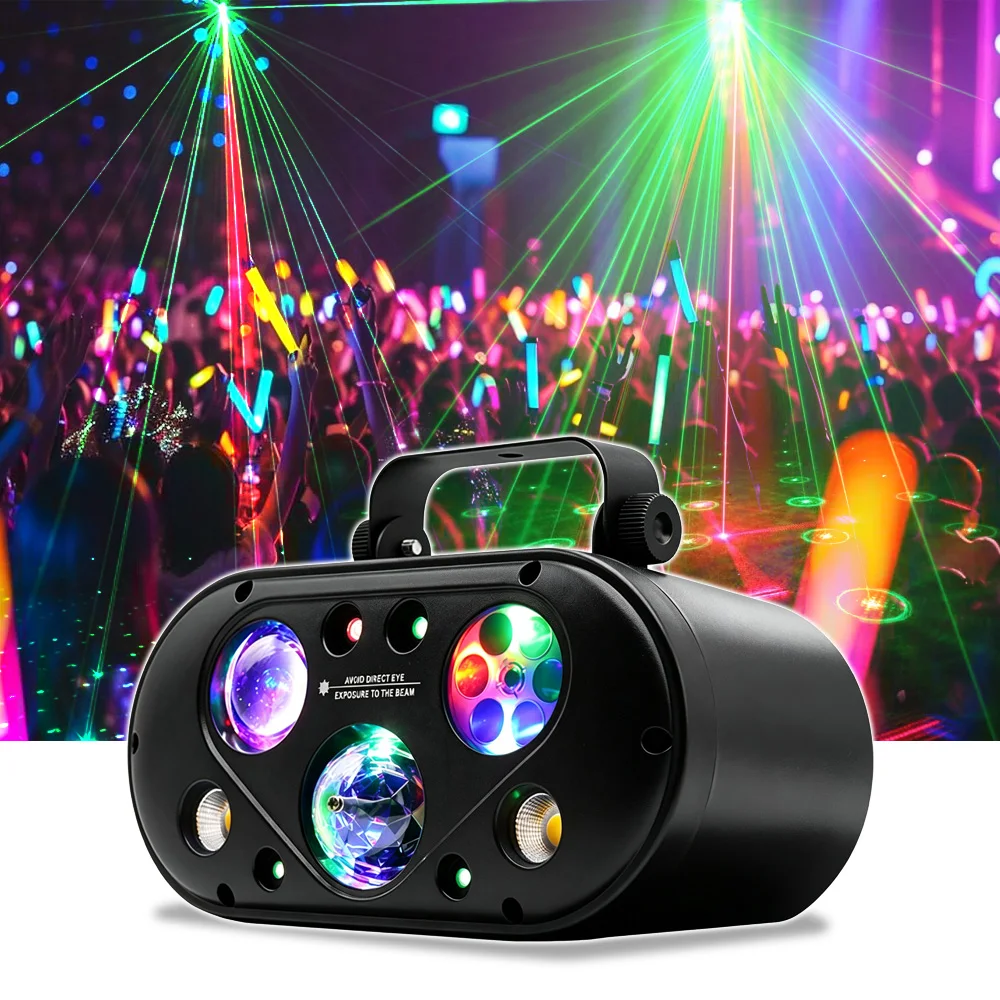 Mini 6In1 Party Effect Light Stage Light +Strobe+Magic Ball+Water Pattern With Remote For Disco Party Dj Bar KTV Christmas