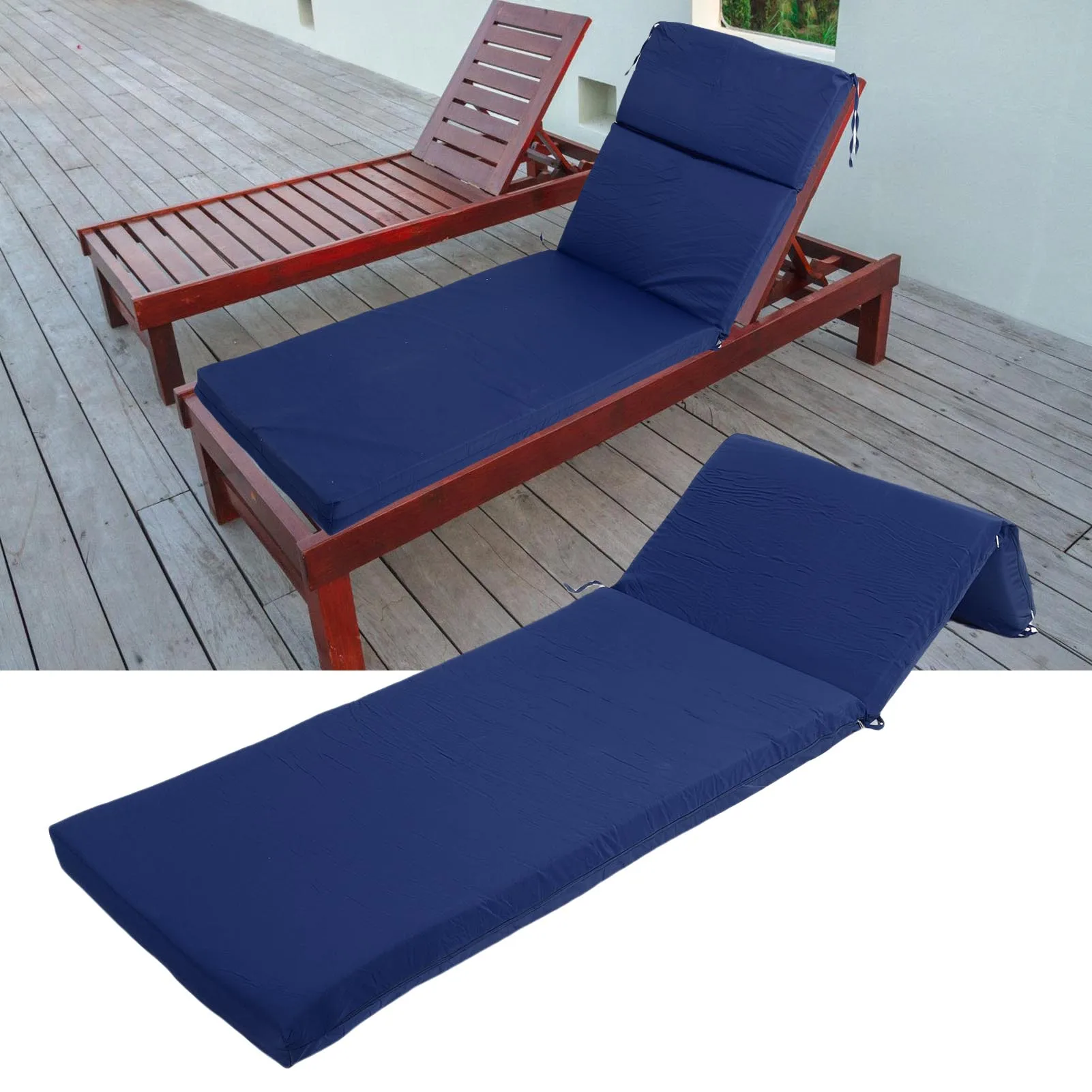 Chaise Lounge Cushion Lounge Chair Cushion 55x189x7.5cm Polyester Thick PP Cotton Padding Comfortable Versatile for Poolside