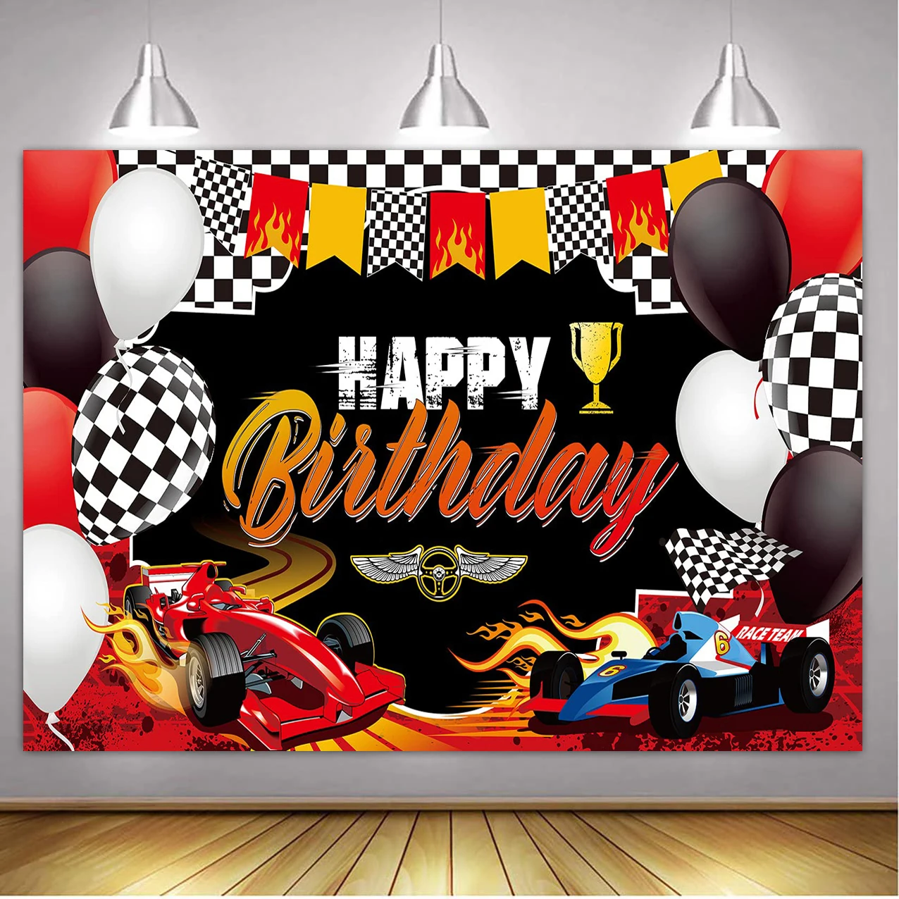 Car Themed Birthday Party Decorations Racing Party Photo Background Racing Theme Party Supplies for Birthday Party Photography