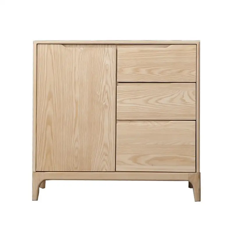 

Solid wood dining side cabinet Japanese simple modern ash wood Nordic locker storage cabinet Dining kitchen