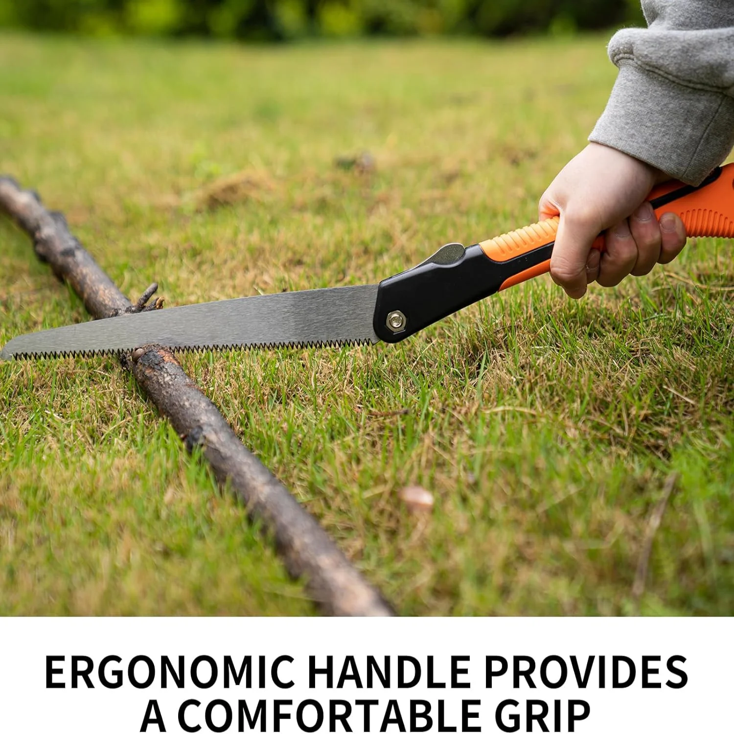 منشار تشذيب محمول متعدد الوظائف قابل للطي: شفرة فولاذية SK5، قبضة مريحة مضادة للانزلاق، للتخييم والبستنة ومنشار الخشب. #6