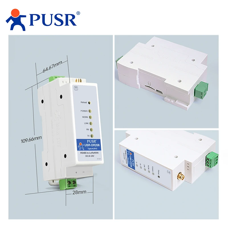 Lora Meshtastic Sx126x Usr Dr206 1x Rs485 5,5 км Нет Iot Аксессуары Heltec Rushed