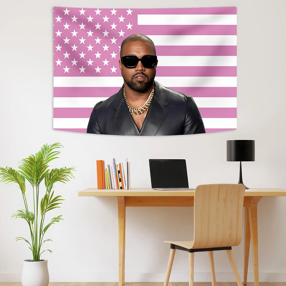 

kanye America Flag Music Singer Tapestry room decoration tapestry background Dormitory Wall Hanging decor