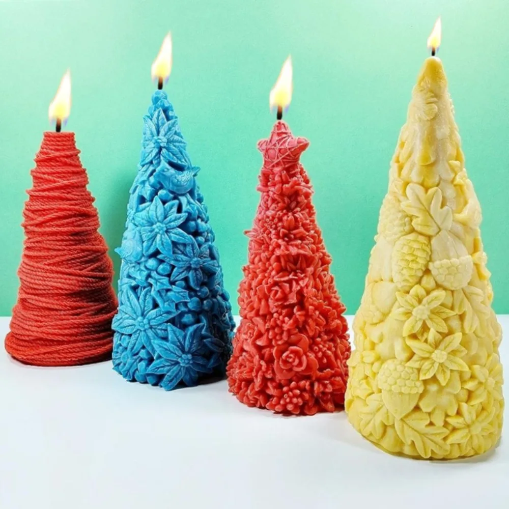 كبير شجرة عيد الميلاد شمعة قالب من السيليكون ، لتقوم بها بنفسك Pinecone هندسة النبات ، مخروط الصابون ، الراتنج الجص صنع عدة ، هدية ديكور الطرف