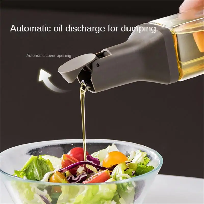 Large Olive Oil Dispenser Bottle Auto Flip Condiment Container Automatic Liquid Seasoning Big Capacity Bottle Kitchen