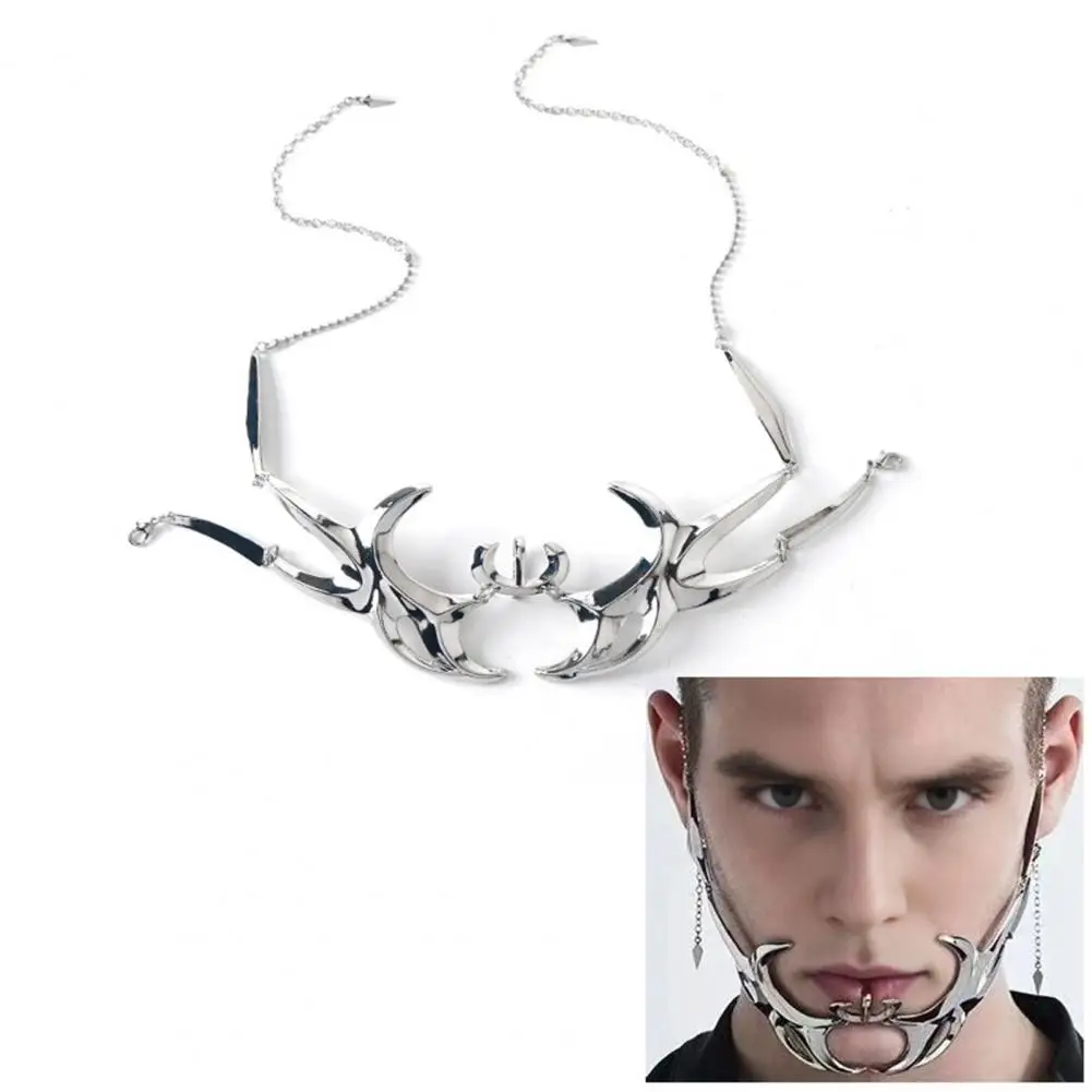 Cyberpunk Mechanical Blade Face Mask, Metal Gothic Nose Bridge Mask, Steampunk Cosplay Prop Accessory for Men Women