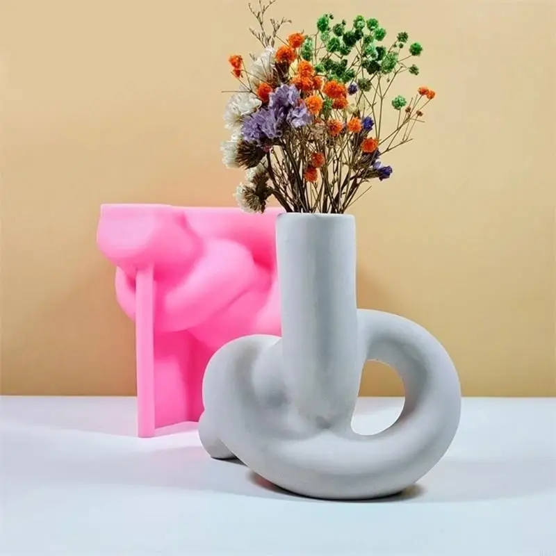 

K43F DIY Nordic Simple Art Vase Mold Easy Release Silicone Vase Mold For Handmade Nordic Art Vase Creations