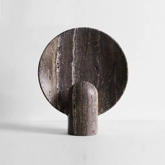 SH STONE Marmor Nordic Luxus Marmor Moderne LED Tischlampe Beige Travertin Home Dekorative Möbel AC Netzteil Marmor