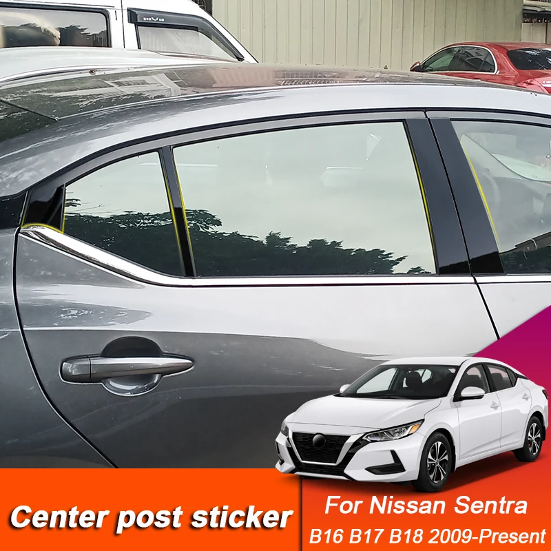 

For Nissan Sentra B16 B17 B18 2009-Present Car Styling Window Center Pillar Sticker PVC Trim Anti-Scratch Film Accessories