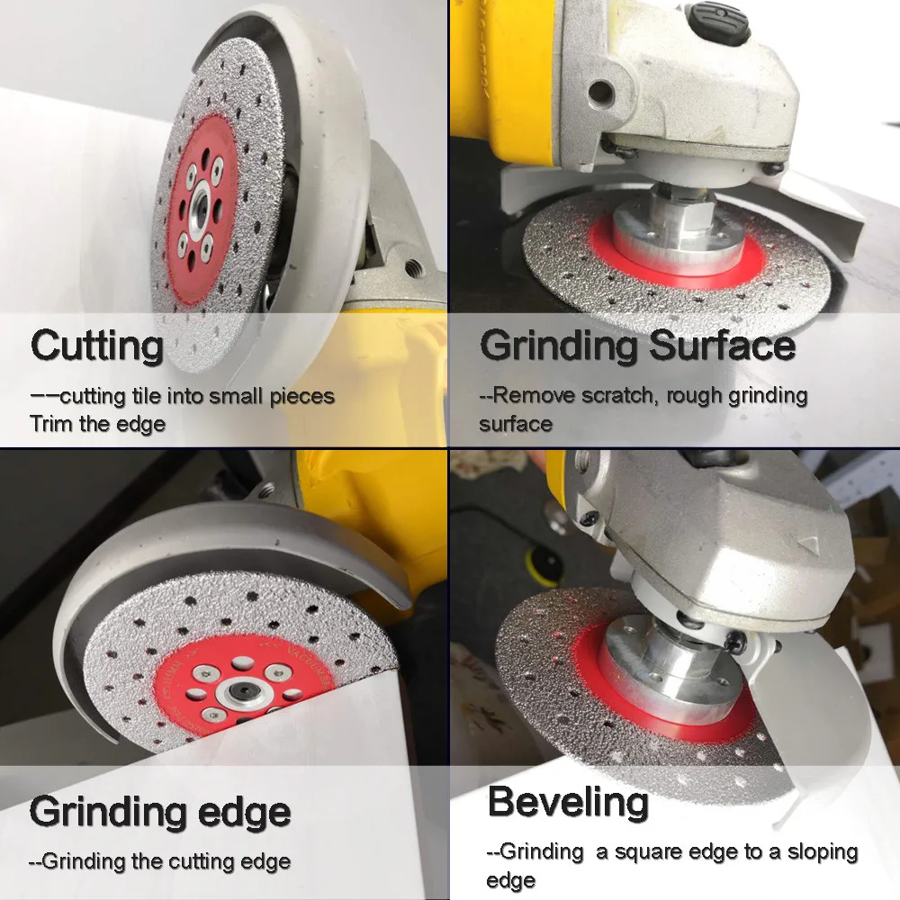 DT-DIATOOL 2pcs Dia 100/115/125mm 5/8-11 Flange Double Sided Diamond Cutting Disc & Grinding Wheel Fast Cut Shape Grind Stone