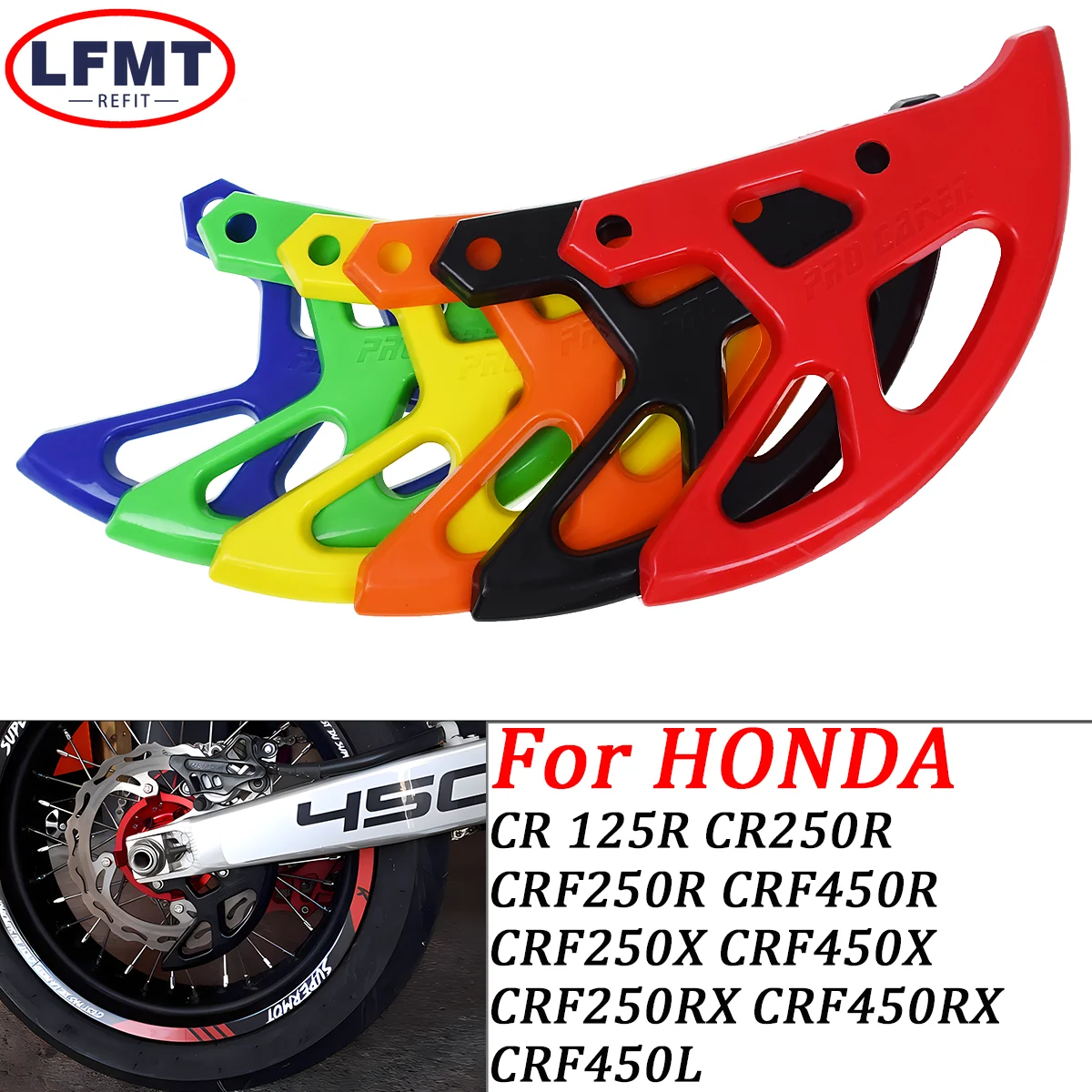 Rear Brake Disc Guard For Honda CR125R CR250R CRF250X CRF450X CRF250RX CRF450RX CRF250R CRF450R CRF450RX CRF450L KAYO T4 T6 BSE