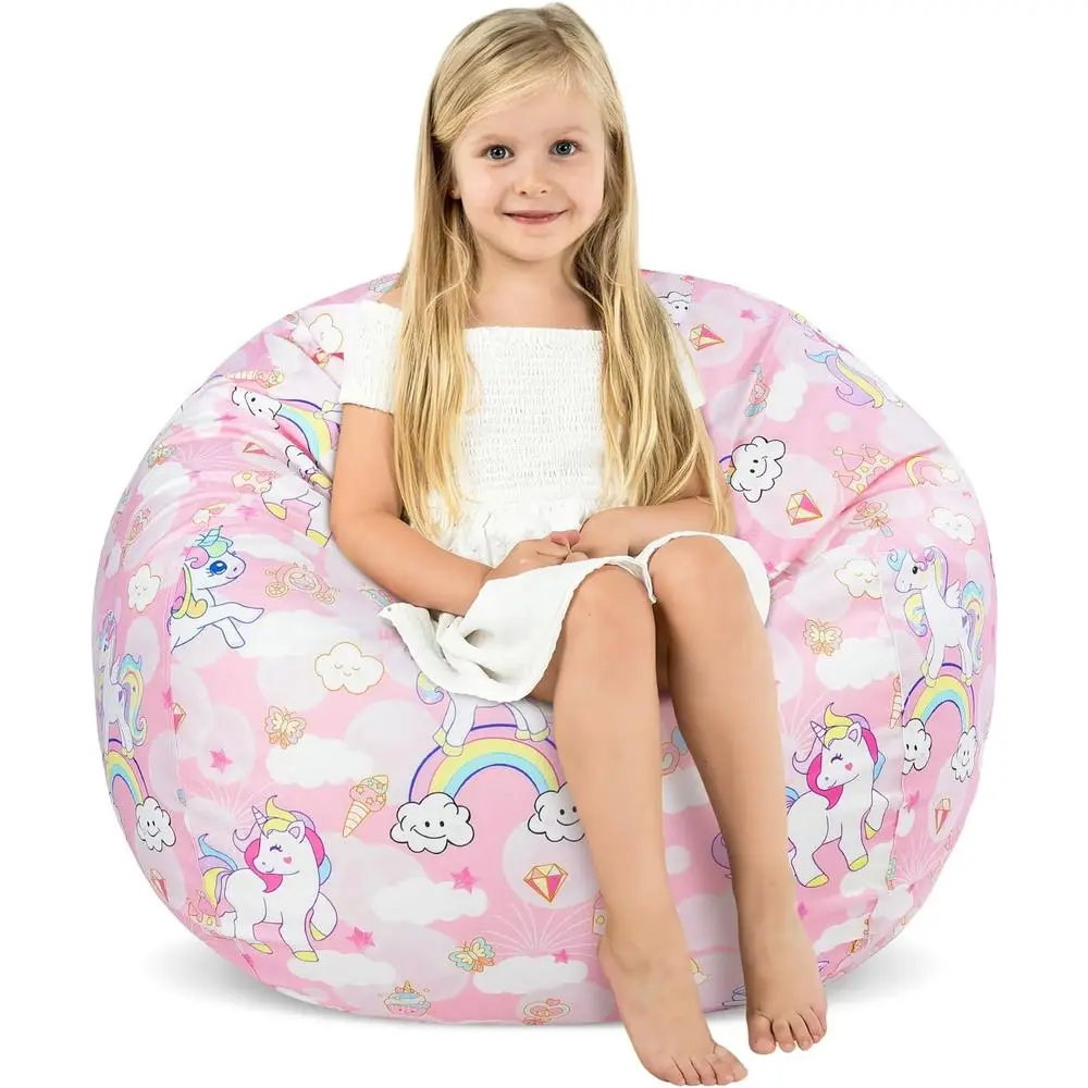 Large 32'' Kids Storage Bean Bag Chair for Toddlers - Animal Print Cover Only