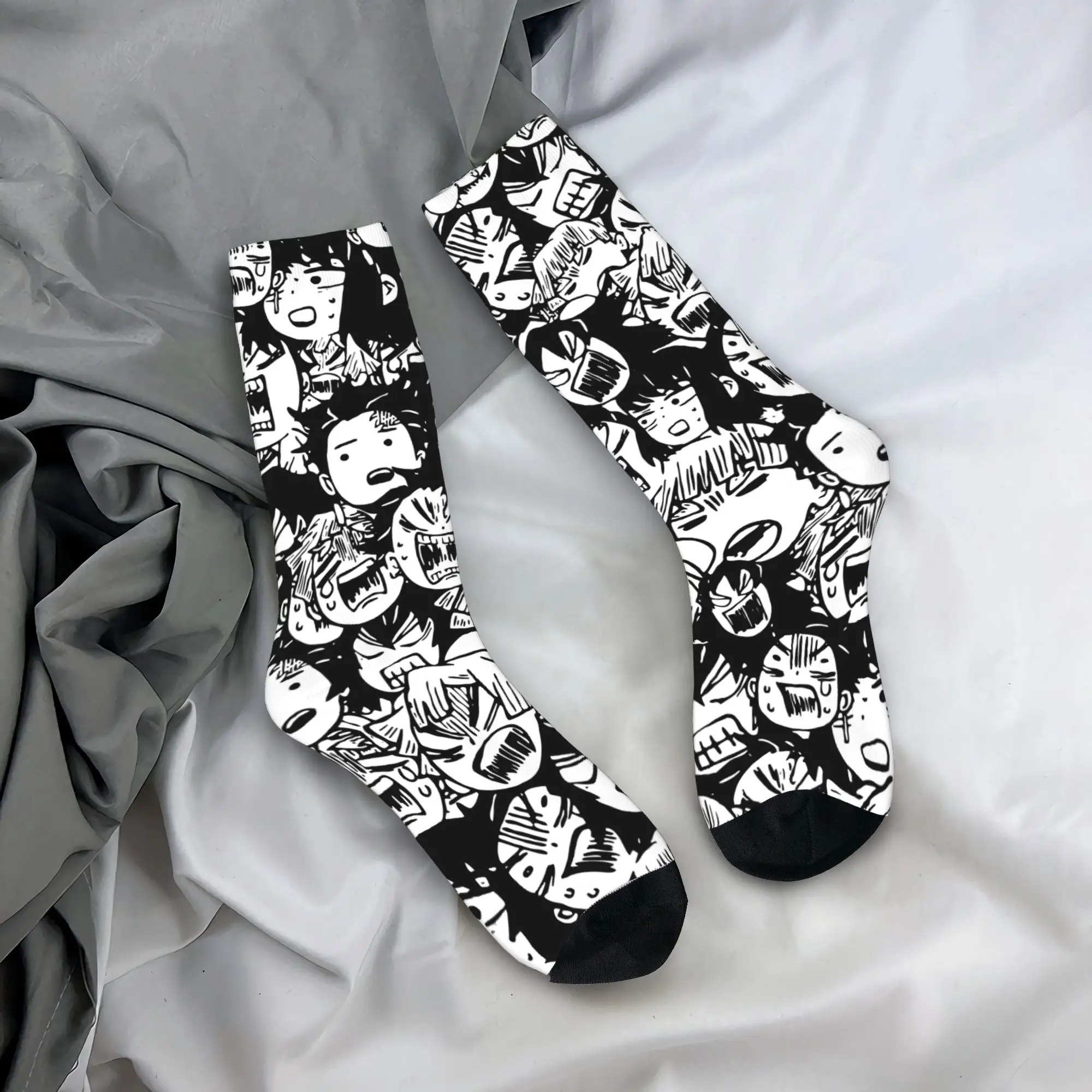 Fashion Male Men Socks Hip Hop Demons Slayers Anime Sock Polyester  Graphic Women Socks Spring Summer Autumn Winter