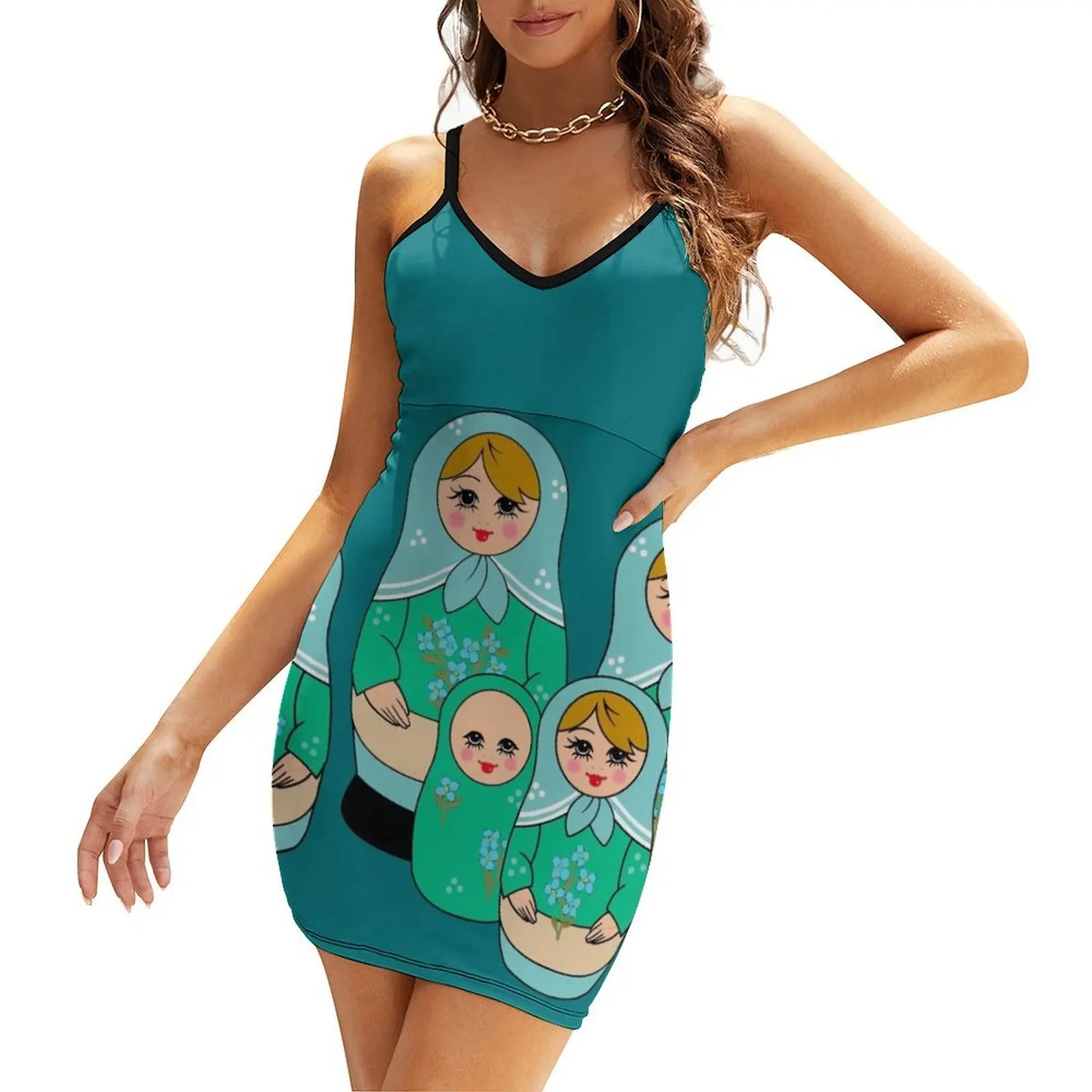 

Russian Tea Dolls Sling Dress elegant dresses plus sizes women's dresses luxury Female dress Dress vintage