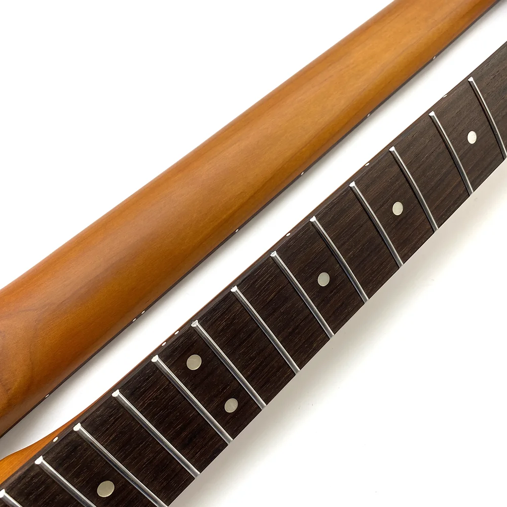 

Custom 22 frets 9.5 inch radius dyed 25.5 ST style baked maple electric guitar neck strap 42mm