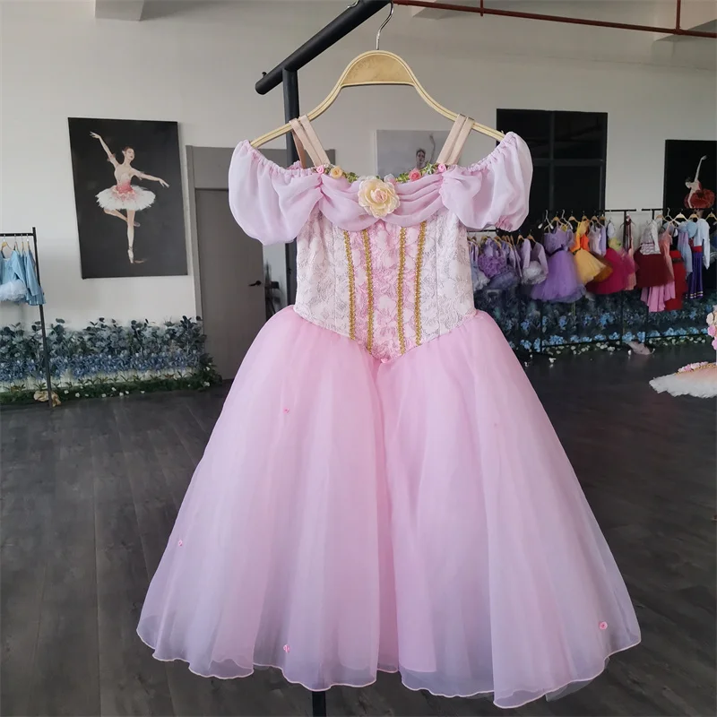 

Cheap Kids Girls Custom Size Custom Color Performance Wear Dance Costumes Pink Romantic Ballet Tutu