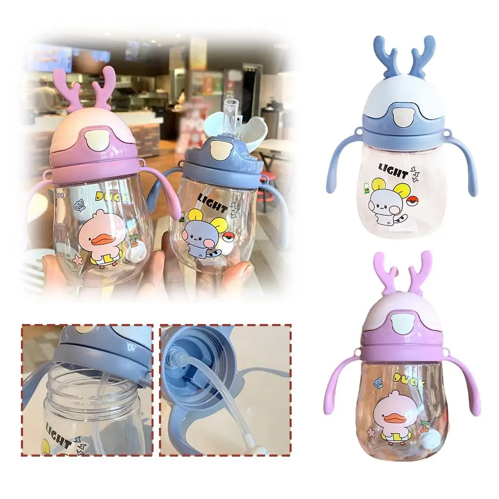 Children's Drinking Cups, Baby Straw Cups, Anti-choking Bottles, Drop-resistant Students' Water Bottles Kindergarten Water O5j2