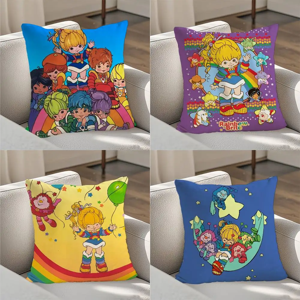 

R-Rainbows Brite Pillow Case Luxury Double-sided For Car Pillows 45x45 Cushions Cover Home And Decoration Sofa Pillowcase 50x50