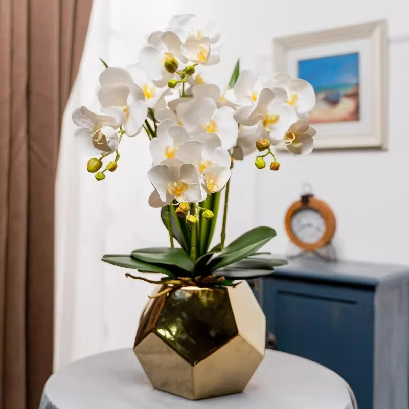 

Phalaenopsis Simulated Flower Living Room Entrance Decoration Dining Table Bonsai Decoration