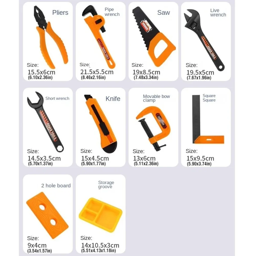 40/56/58Pcs Children's Toys Play Repair Tool Set Play Screw with Screwdrivers Pretend Tools Kit Plastic Construction