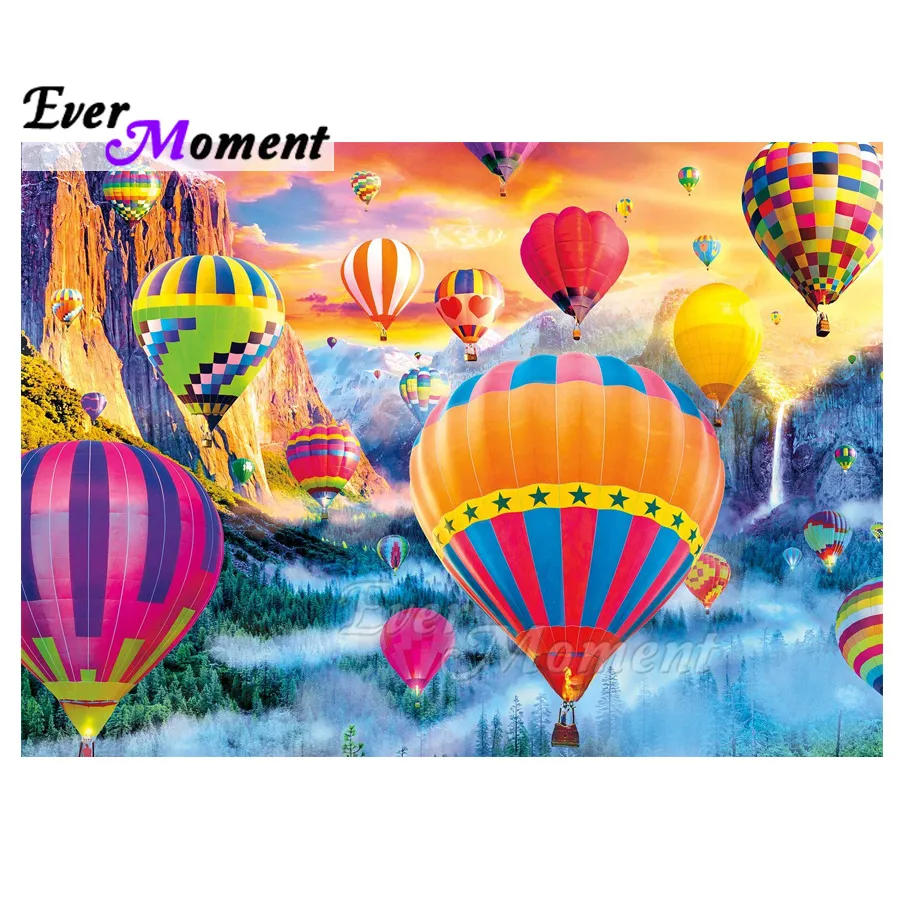 Ever Moment Colorful Hot Air Balloon Diamond Painting Full Round Square Drills Handmade Embroidery ASF1631