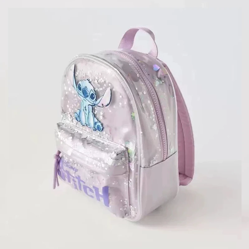 6 Stile Kawaii Disney Lilo & Stitch Plüsch- oder glänzende Umhängetasche Cartoon-Studentenrucksack mit großem Fassungsvermögen Kindergartentasche Geschenk