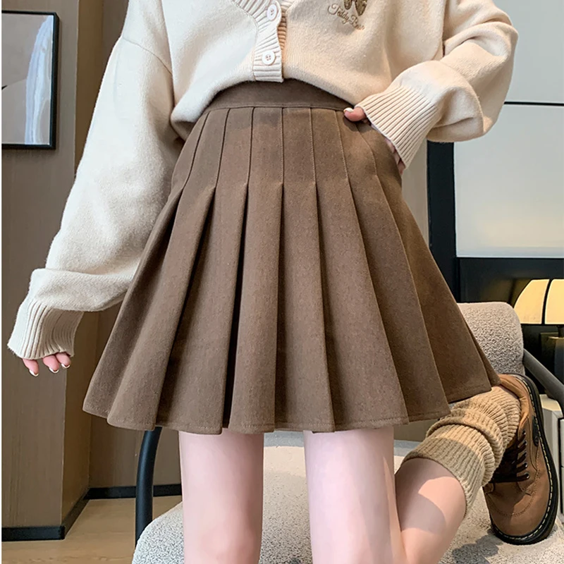 

2023 Autumn Winter Women Mini Skirts Lady Fashion Sexy High Waist Skirts With Pockets Pleated Mini bodycon Skirts for Lady Girls