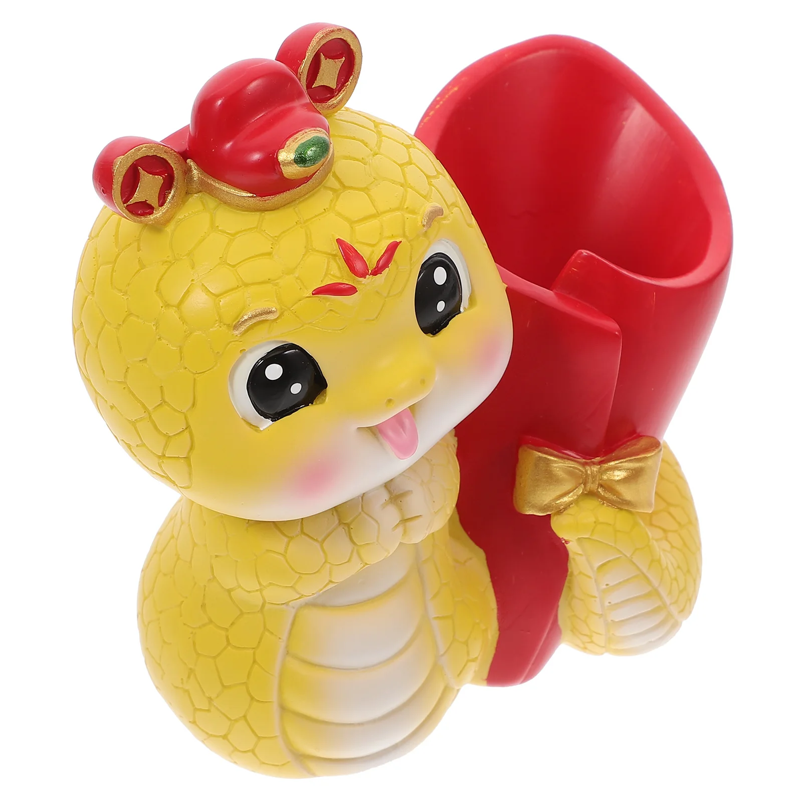 

Snake Pen Holder Chinese Zodiac Cute Pencil Desk Accessories Feng Shui Decor 2025 Year Desktop Cups