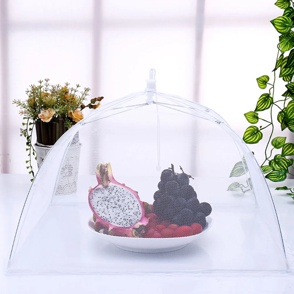 4Pcs Foldable Food Cover Umbrella Mesh Screen Protector for Burgers Steaks Fruit Salads Camping Trips Food Cover